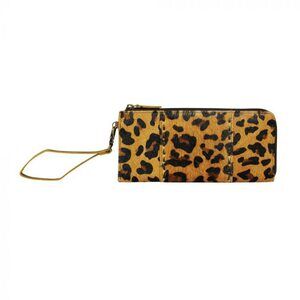 3816 Tan Camel Western Wallet Wristlet - Hair On Leather Zippered Wallet